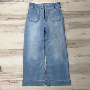 Anthropologie Maeve The Colette crop high rise Women's Light Blue Wide-Leg Jeans